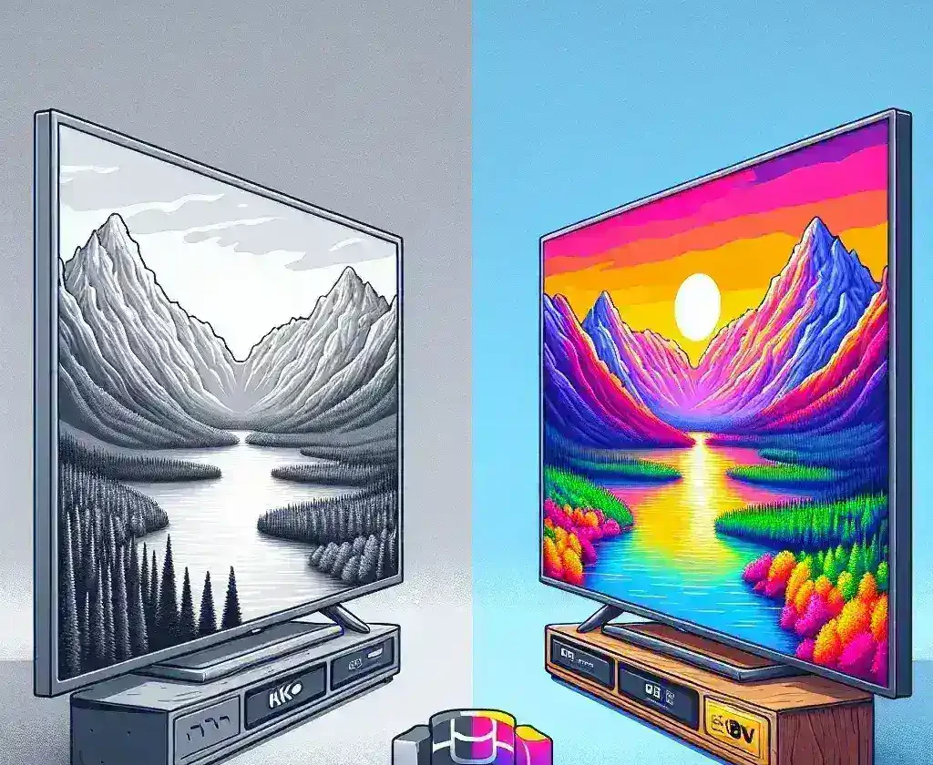 "Televisor 8K en un moderno salón, destacando su alta definición y calidad de imagen, como se analiza en el artículo 'Los mejores televisores 8K: ¿Merece la pena dar el salto?'"