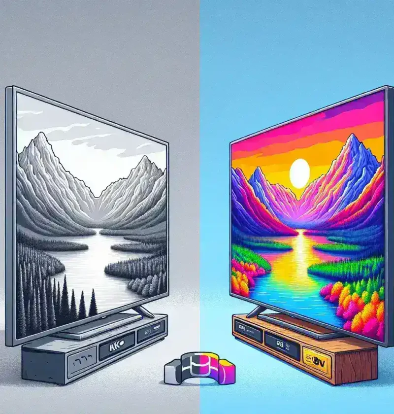 "Televisor 8K en un moderno salón, destacando su alta definición y calidad de imagen, como se analiza en el artículo 'Los mejores televisores 8K: ¿Merece la pena dar el salto?'"