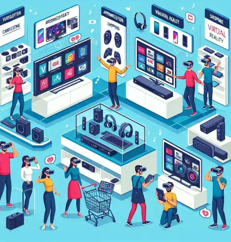 "El Corte Inglés introduces immersive augmented reality experience in electronics section, showcasing innovative technology and interactive displays."